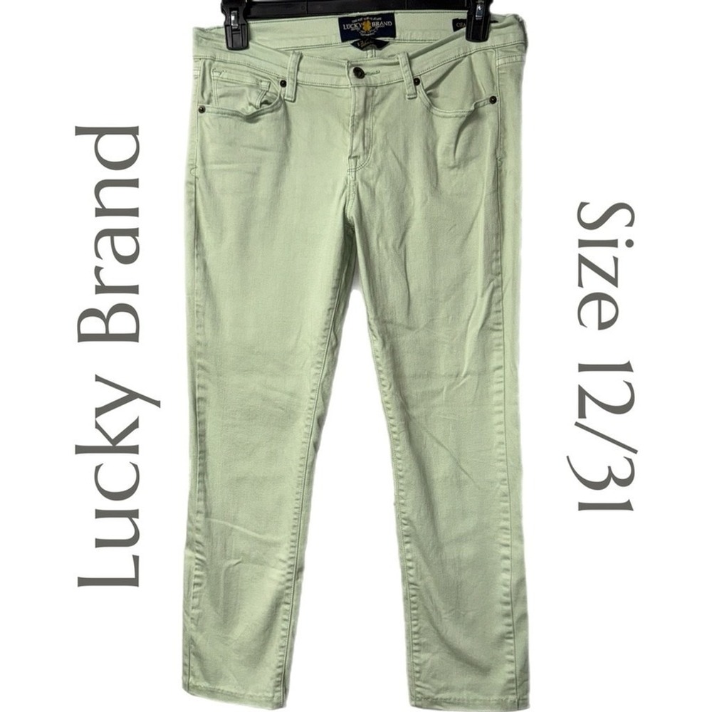 Lucky Brand - Charlie Skinny Jeans - Light Green Stretch Denim - Size 12/31